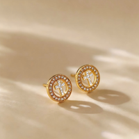 Boucles d'oreilles tendance en alliage de cuivre plaqué or 18 carats avec zircon multi-styles, délicates pour le quotidien, cadeau pour femme, bijoux de piercing faits main