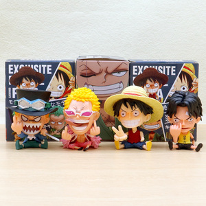 Modello di personaggio in PVC caldo carino Anime un pezzo Luffy Zoro Sanji collezione Action Figure ornamento per auto - Product Image 3