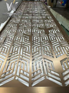 Cloison <span class=keywords><strong>de</strong></span> séparation murale au design moderne personnalisé, en acier inoxydable découpé au laser, finition PVD, pour bureau, <span class=keywords><strong>salon</strong></span>, galerie, club, <span class=keywords><strong>salon</strong></span> <span class=keywords><strong>de</strong></span> beauté - Product Image 3