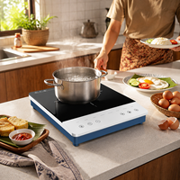 Cuisinière à induction haute puissance 2000W, cuisinière électrique portable, chauffage rapide, contrôle tactile, minuterie