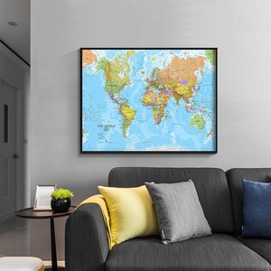 Affiches personnalisables de la <span class=keywords><strong>carte</strong></span> <span class=keywords><strong>du</strong></span> <span class=keywords><strong>monde</strong></span> sur toile, affiches de <span class=keywords><strong>carte</strong></span> <span class=keywords><strong>pour</strong></span> <span class=keywords><strong>bureau</strong></span>, <span class=keywords><strong>bureau</strong></span> d'étude, canapé, décoration murale, chambre à coucher, sans cadre - Product Image 3
