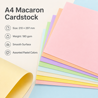 Papier cartonné couleur macaron A4 10/50 feuilles pastel pour bricolage, fabrication de cartes, impression, scrapbooking, artisanat