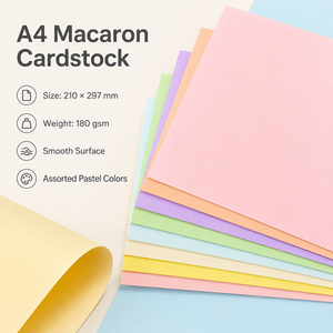 Papier cartonné couleur <span class=keywords><strong>macaron</strong></span> A4 10/50 feuilles pastel pour bricolage, fabrication de cartes, impression, scrapbooking, artisanat - Product Image 2