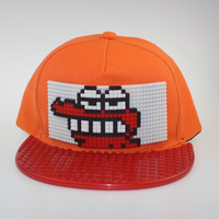 Casquette de baseball personnalisée pour adultes et enfants, motif dessin animé, en blocs de construction micro-particules, style puzzle, pour parents et enfants