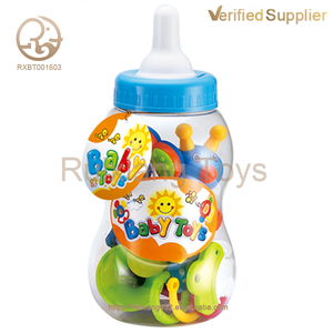 Montessori inspiré en plastique infantile bouteille de lait hochets jouets de dentition nouveau-né saisissant la main shaker bébé cloche enfants <span class=keywords><strong>hochet</strong></span> en gros - Product Image 3