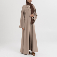 Ensemble Abaya Femme Musulmane Chaud et Élégant en Taupe avec Logo Personnalisé, Robe Modeste, Marque Privée, Échantillonnage Rapide, Commande en Gros, Fabricants