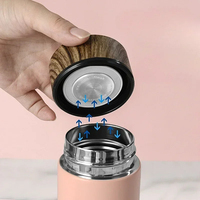 Gobelet isotherme YEKEA Fashion en acier inoxydable à double paroi, écologique, résistant à l'eau bouillante, pour le bureau, avec revêtement en bois