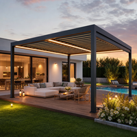 Couverture de terrasse automatique imperméable à l'eau avec persiennes motorisées, pergola de balcon, toit bioclimatique pour jardin