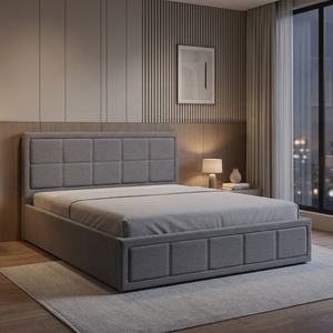 <span class=keywords><strong>Lit</strong></span> de style moderne rembourré en tissu doux avec rangement, cadre en bois de pin, <span class=keywords><strong>lit</strong></span> double ou queen size, meubles de chambre à coucher - Product Image 6