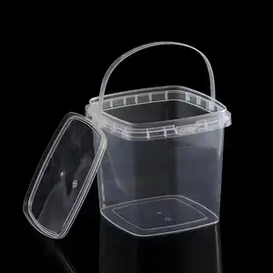 Customized transparent or clear low price microwavable plastic container square storage box for food packaging