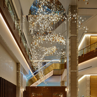 Lustre décoratif de personnalisation exquise, éclairage d'ingénierie, éclairage artistique créatif pour hall d'hôtel, luminaire suspendu