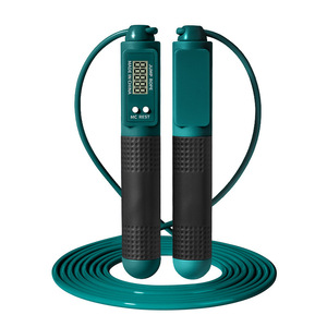 Corde à <span class=keywords><strong>sauter</strong></span> numérique en ABS de qualité supérieure, avec compteur LCD HD et cordon en PVC anti-emmêlement, idéale pour l'entraînement intensif en salle de sport, vente en gros, OEM - Product Image 2