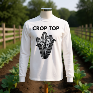 <b>Crop</b> <b>Top</b> Vegetable Farming Long <b>Sleeve</b> T-Shirt Vegetarian Farmer - Product Image 3