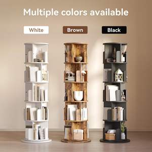 Libreria Angolare a 5 Ripiani con Espositore Rotante a 360°, Scaffale Stretto in Legno per Camera da Letto e Soggiorno - Product Image 5