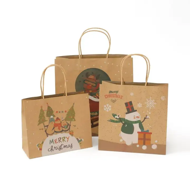 Wholesale Manufacturer Cosmetic Purchase Paper Shopping Bags Candy Kraft Paper Gift Bag