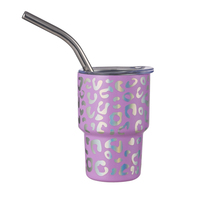 Verres à shot personnalisés en acier inoxydable sous vide de 2 oz, écologiques, mignons, pour adultes, avec couvercle et paille métallique, pour le camping - Vente en gros