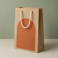Sacs cadeaux en papier kraft imprimés sur mesure avec poignées en corde de coton, côtés à soufflets, emballage pour événements de vente au détail B152