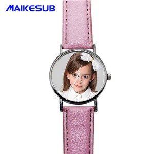 Logotipo personalizado versión coreana reloj con banda de cuero DIY foto Color gelatina estudiante ocio sublimación <span class=keywords><strong>objetos</strong></span> decorativos - Product Image 2