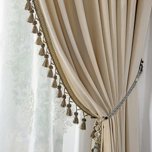 Stile europeo di lusso tende di colore solido per <span class=keywords><strong>soggiorno</strong></span> camera da letto Villa-luce atmosferica eleganti mantovane - Product Image 2