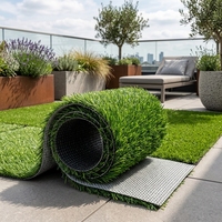 Gazon artificiel écologique en rouleau avec support TPR, 30 mm, pelouse synthétique, tapis de jardin, aménagement paysager, résistant au feu