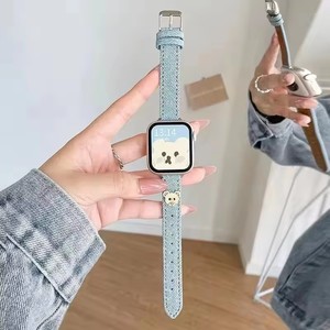 Correa de Reloj de Lona Vaquera y Cuero para <span class=keywords><strong>Apple</strong></span> <span class=keywords><strong>Watch</strong></span>, Modelo Slender Bear, Accesorios Deportivos - Product Image 1