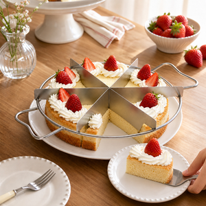 <strong>Cake</strong> Cutter 10.6 Inch Stainless Steel Divider for 8-10 <strong>Slice</strong> Precision Home Kitchen Bakeries <strong>Tool</strong> - Product Image 1