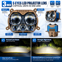 Projecteur LED 3 pouces Dragon Ball 5 yeux pour phare de voiture, retrofit SFIDA 6000K, éclairage 1,5 km