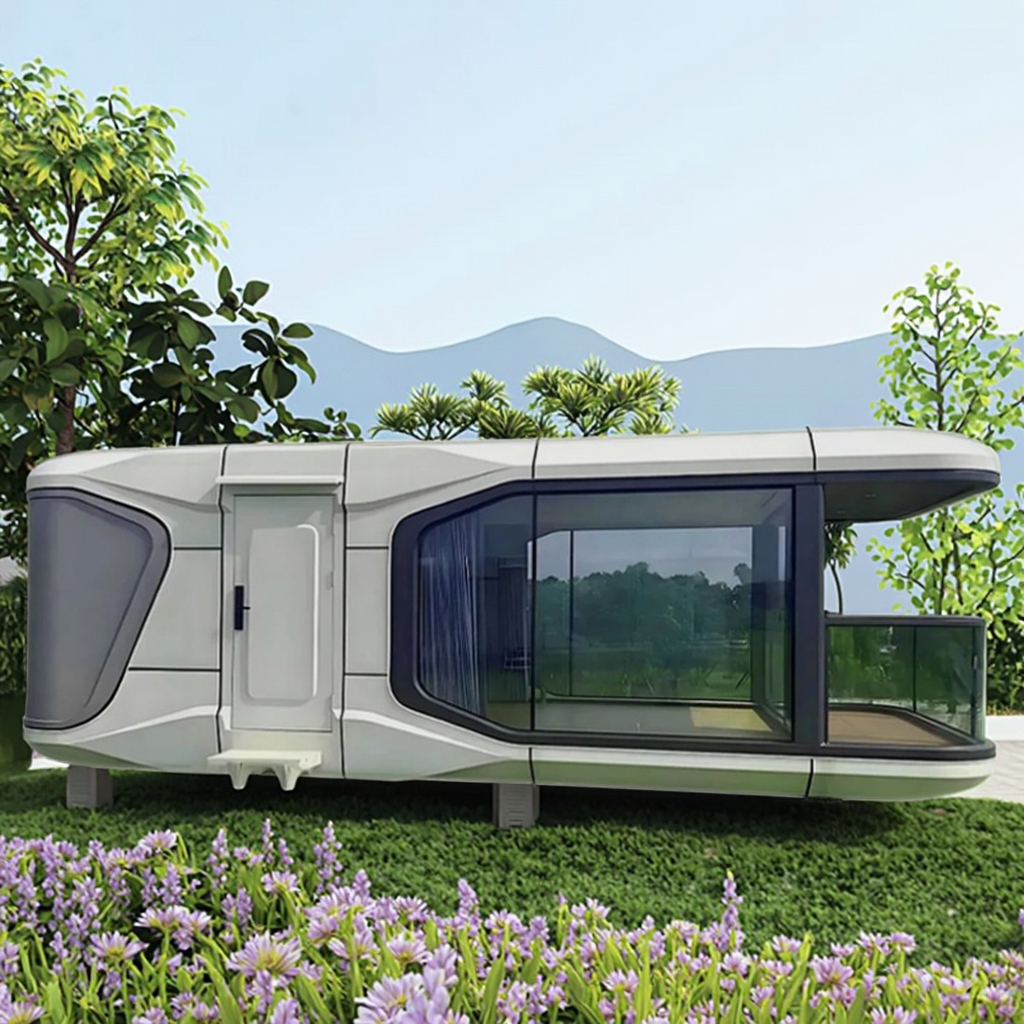 40ft Micro-Stay Steel Space Capsule Wooden Mobile Office/Villa for Scenic Tour Hotel Use for Bedroom Bathroom Container Houses 3
