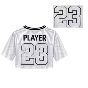 Camiseta de fútbol de malla vintage, estilo jersey de animadora, oversize, corta, holgada, personalizada para fans de grupos femeninos de conciertos, tipo baby tee de moda. - Product Image 4