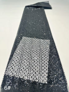 ロングビーズチューブニットゴールドスパンコール刺繍バブルビーズメッシュレース生地アフリカレースウェディングドレスアクセサリー100% - Product Image 6