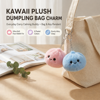 Porte-clés en peluche mignon en forme de pain vapeur Bao, pendentif de sac, breloque pour sac à dos, pour enfants et adultes, 6 couleurs
