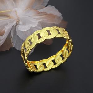 JXX Wholesale Dubai Jewelry Luxury Indian 14K/<b>24K</b> <b>Gold</b> Plated Opening Wedding Bangle <b>Bracelet</b> for Women <b>Men</b> - Product Image 4
