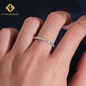 แหวนเพชรทรงกลมจาก ZUANFA JEWELRY เพชรเลี้ยงในห้องปฏิบัติการ ดีไซน์แบบเต็มวง สามารถสวมซ้อนกันได้ เหมาะสำหรับเป็นแหวนแต่งงานสำหรับผู้หญิง - Product Image 6