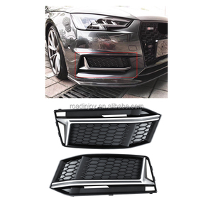 Cadre de lampe antibrouillard de voiture noir + chromé, Grille de feu antibrouillard pour <span class=keywords><strong>Audi</strong></span> A4 B9 2017 <span class=keywords><strong>2018</strong></span> - Product Image 4