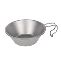 Tasse Sierra en titane pur - Bol de camping ultraléger à poignée fixe - Vente en gros OEM/ODM