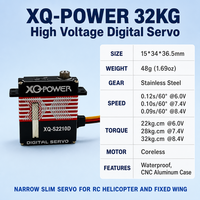 XQ POWER 10kg Servomoteur numérique sans noyau étroit Micro Mini Servo personnalisable pour hélicoptère RC et avion à voilure fixe