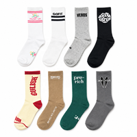 Chaussettes de sport classiques épaisses en coton personnalisées pour hommes, chaussettes blanches pour hommes avec logo personnalisé, mode sportive tendance