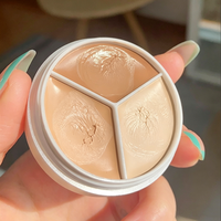 Palette de correcteur 3 couleurs en marque blanche, étui pour fond de teint crème, emballage cosmétique