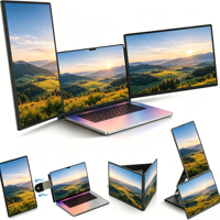 Écran externe portable 16'' FHD IPS 1200P à triple affichage, design divisé, liaison stable pour ordinateur portable (compatible Win/Mac/Chrome/Android)