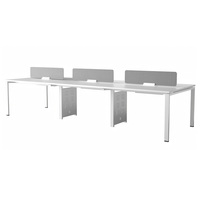 Poste de travail en îlot de bureau, bureau informatique moderne en bois, station de travail avec cloison pour employés, ensemble de mobilier de table pour personnel, vente en gros