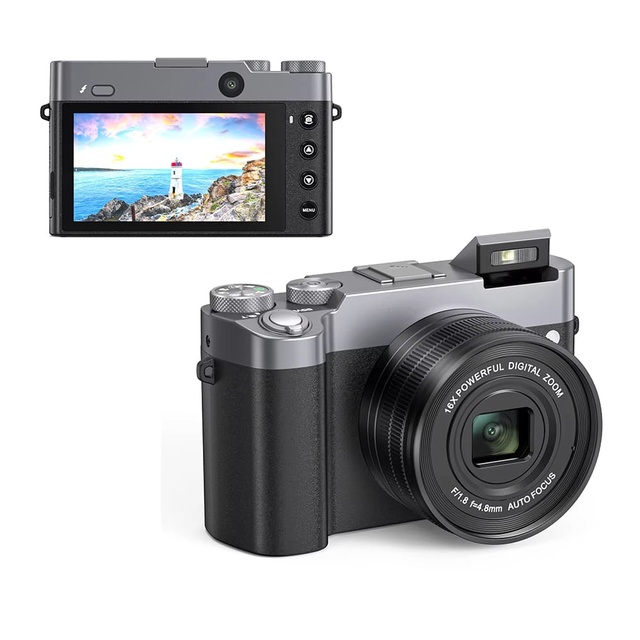 Professional Mirrorless 5K/4K Digital Camera Dual 3.6-inch IPS Touch Screens Hidden LED Fill Light for Photography Video