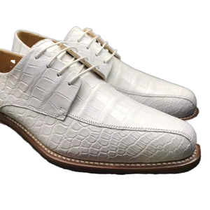 Zapatos de Vestir Blancos de Cuero Genuino de Lujo para Hombre, con Cordones, Cómodos y Elegantes - Product Image 1