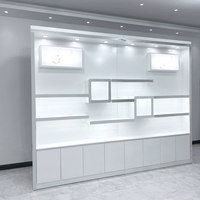 Vitrine de présentation de parfums sur pied, design moderne, portable, pliable, légère, éclairage LED, bois MDF, couleur personnalisée