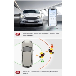 กุญแจสมาร์ทโฟนดิจิตอล EASYGUARD พร้อมระบบ PKE Passive Keyless Entry ล็อค/ปลดล็อคอัตโนมัติ NFC ใช้ได้กับรถยนต์ที่มีปุ่มสตาร์ทแบบกดติดโรงงาน - Product Image 4