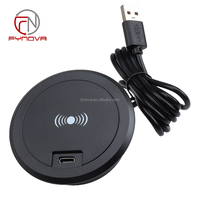 Prise de meuble moderne 10W USB Type C à chargement sans fil Prise électrique en aluminium Normes EU AU Afrique du Sud pour téléphone portable