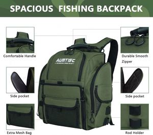 Sac à dos de pêche gratuit - Sac bandoulière pour leurres, cannes, moulinets, rangement d'équipement, sac à bandoulière portable pour la pêche en plein air - Product Image 3