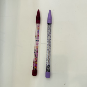 Stylo à bille personnalisé à flotteur liquide, avec flotteur acrylique, liquide transparent et confettis scintillants, cadeau promotionnel, 2 tailles - Product Image 6