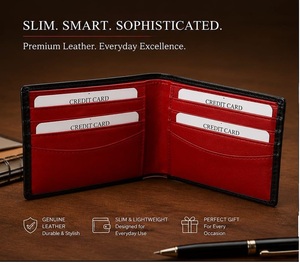 Best Selling Classic Genuine Leather <b>Wallet</b> Multi-<b>Card</b> <b>Holder</b> with Cash Compartment from India - Product Image 1