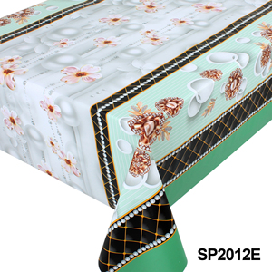<span class=keywords><strong>Tovaglia</strong></span> in PVC di Lusso con Bordo a Griglia di Perle e Stampa Floreale, Impermeabile, Antimacchia, Facile da Pulire - Product Image 2