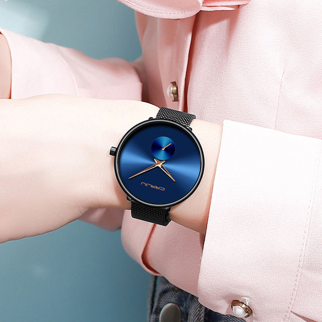 CRRJU Fashion Ladies Watch Fashion Casual Simple Ladies Daily Dress Mesh Wristwatch Minimalist Waterproof Quartz Watches